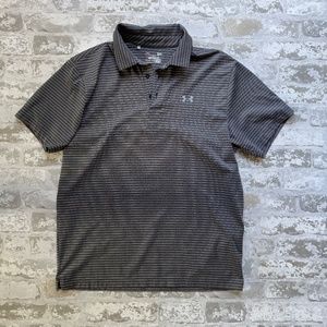 Under Armour Grey Yarn Dye Stripe Polo - Excellent Condition!